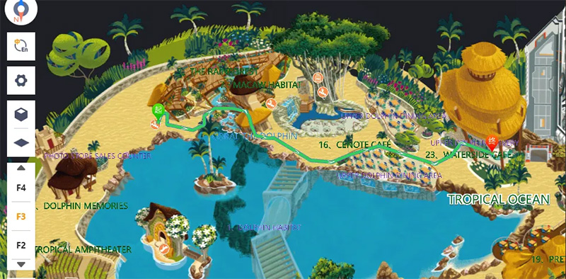 以艺术化地图与隐形技术重塑国际场馆导航体验